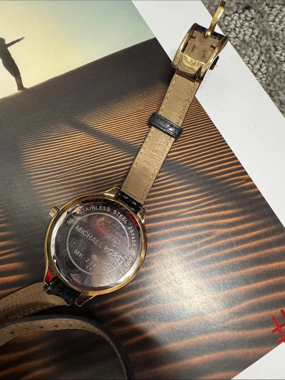 Classic Gold Dial women’s Watch with Black Leather Strap